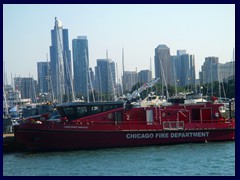 Chicago Architecture Foundation Boat Tour 93 - Fire boat in front of South Loop